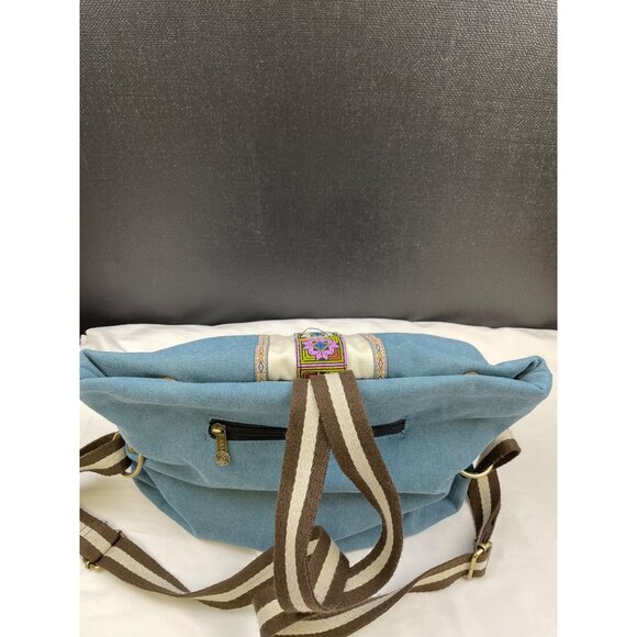 Women's Blue Denim Canvas Backpack SKU 3748 - Picture 5 of 11